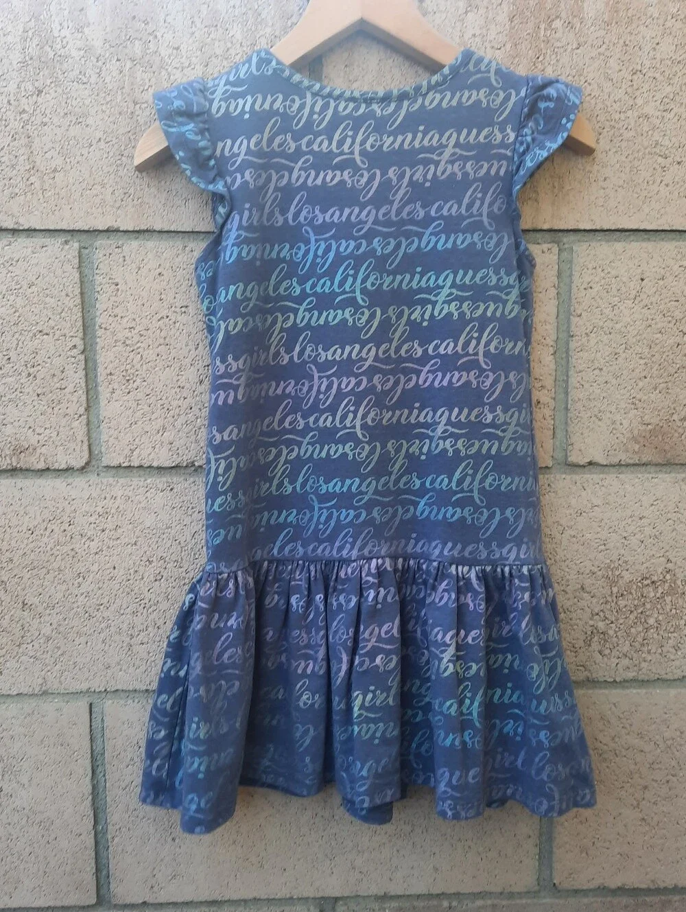 Guess Girl's Los Angeles California Short Sleeve Dress size 6X Blue
